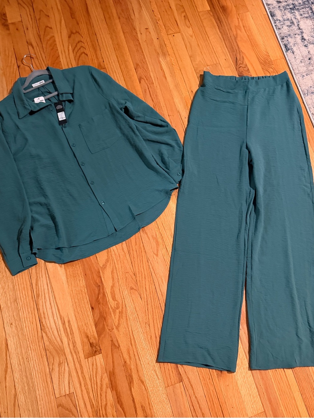 Fashion Nova Teal Wide-Leg Pants